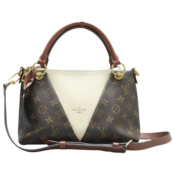 Louis Vuitton Tote V BB Brown&White Monogram Canvas Satchel 1637-010225 - Picture 1 of 12